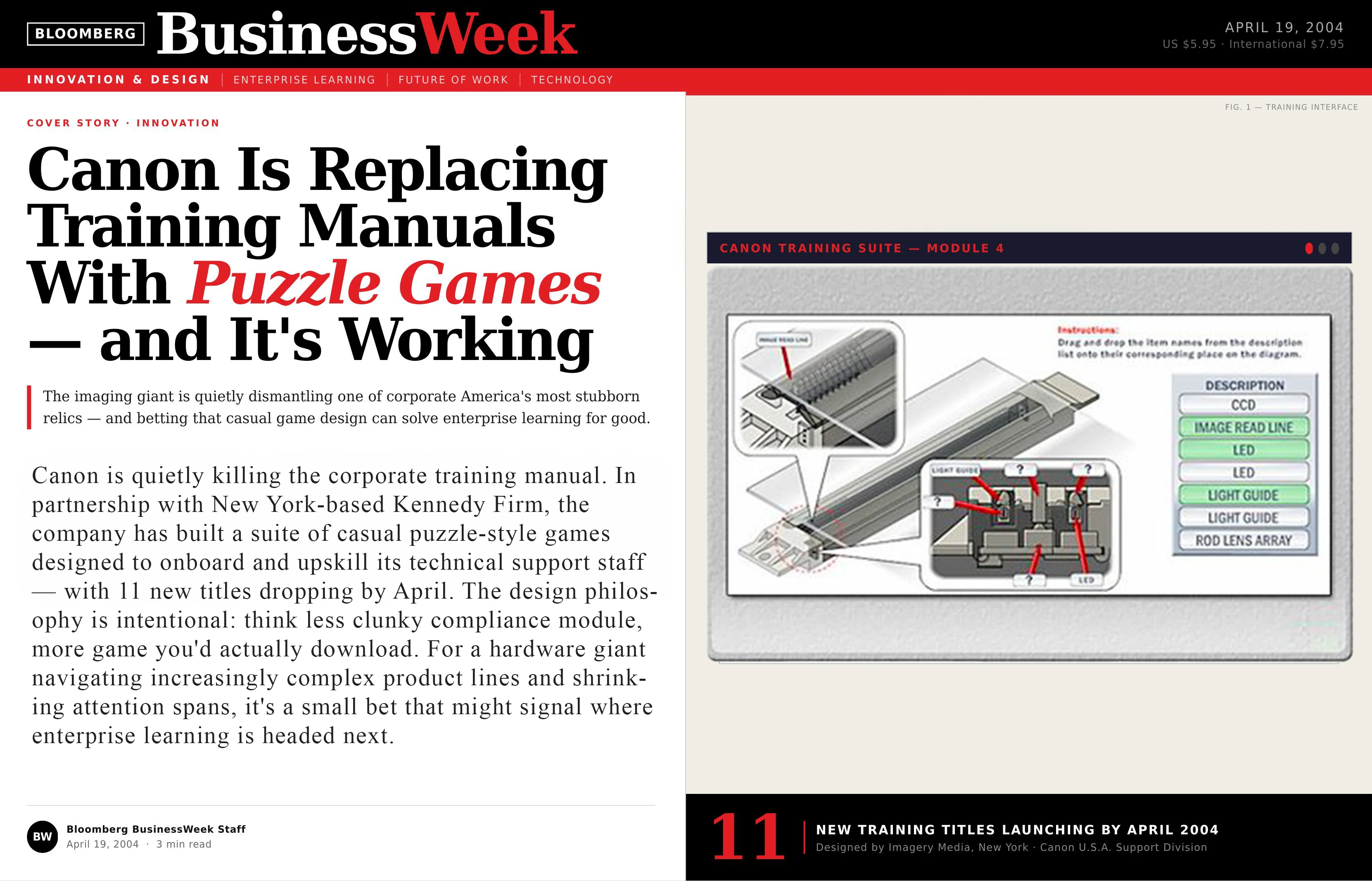 Bloomberg BusinessWeek: Canon Is Replacing Training Manuals With Puzzle Games